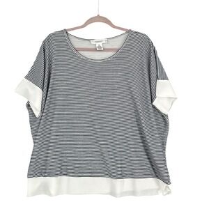 Workshop Republic Clothing Striped Dolman Sleeve Top Oversized 0X‎